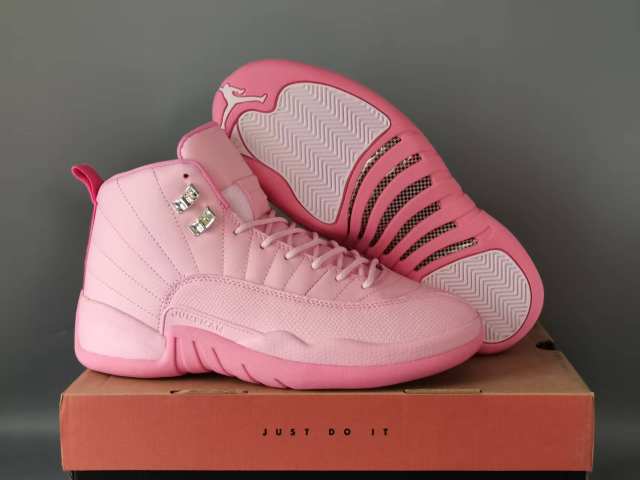 [plus-size shoes] Air Jordαn 12 Retro Monotone Full Pink Pebbled Leather Shock Absorbing High Top Basketball Shoes 29284152