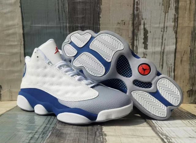 [plus-size shoes] Air @j13 Retro  French Blue  Men's French Blue Mid-Top Vintage Basketball Shoes 29323967