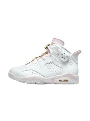 [plus-size shoes] Air Jordαn 6's Gold Hoops White Pink Gold Pendant High Top Basketball Sneakers 29322837