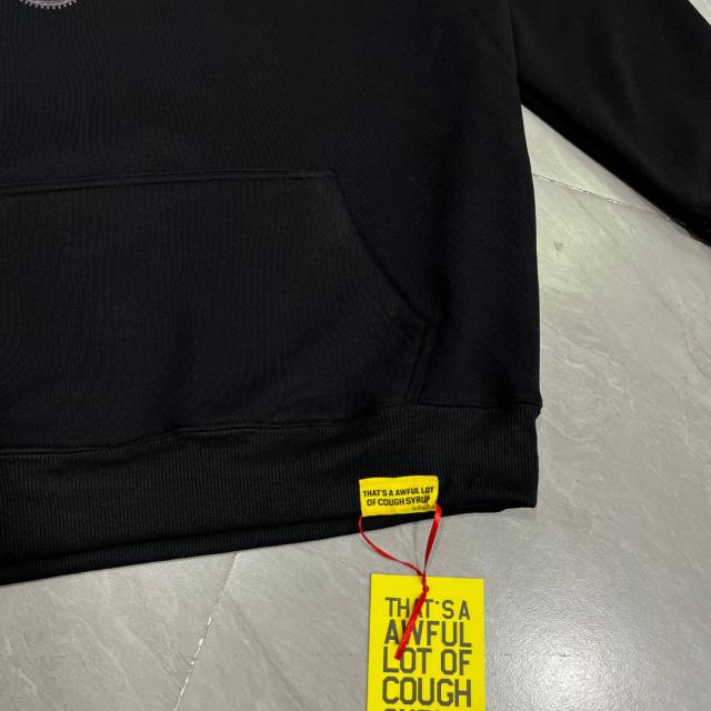 Red Rust Mechanic Gear Overlay Text Slogan Back Vertical Stacked Metal Bolt Letter Print Fleece Hoodie 29355902