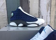 [plus-size shoes] Air Jordαn 13 Retro  Flint Grey  Navy Blue Unisex GS Cushioned High-Top Basketball Shoes 29324246