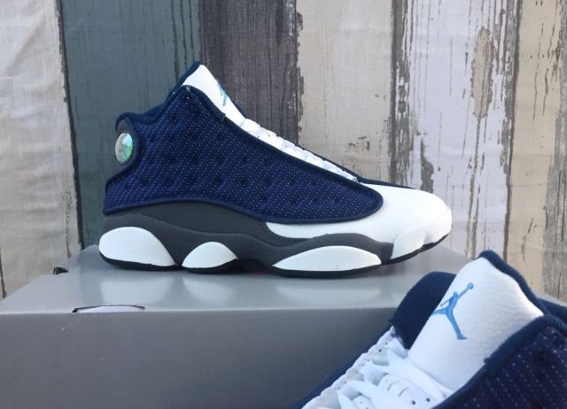 [plus-size shoes] Air Jordαn 13 Retro  Flint Grey  Navy Blue Unisex GS Cushioned High-Top Basketball Shoes 29324246