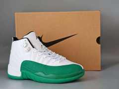 [plus-size shoes] Air Jordαn 12 Retro White Lucky Green Stingray Leather Shock Absorbing High Top Basketball Shoes 29284103