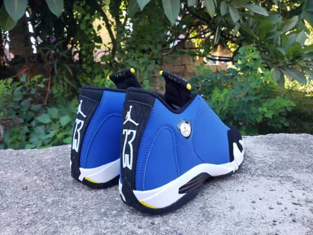 [plus-size shoes] Air Jordαn 14 Retro Low Laney Anti-slip Lightweight Men's Black and Blue Vintage Basketball Shoes 29323012