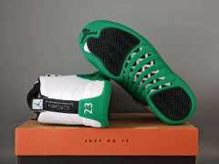 [plus-size shoes] Air Jordαn 12 Retro White Lucky Green Stingray Leather Shock Absorbing High Top Basketball Shoes 29284103