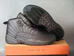 [plus-size shoes] Air Jordαn 12 Retro Triple Black Genuine Leather Shock Absorbing High Top Basketball Shoes 29284085