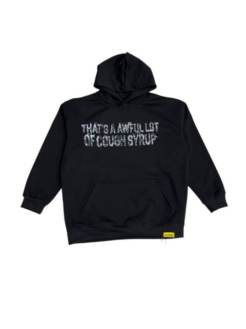 Worn Out White Slogan Print Back Vertical Smoke Distorted Letter Dual Side All Over Print Fleece Hoodie 29355897