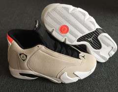 [plus-size shoes] Air Jordαn 14 Desert Sand Two-Layer Suede Anti-Slip Lightweight Desert Gray Mid-Top Vintage Basketball Shoes 29322932