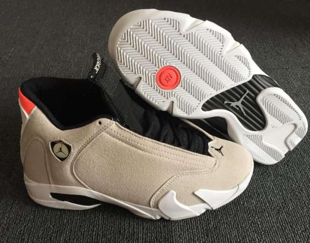 [plus-size shoes] Air Jordαn 14 Desert Sand Two-Layer Suede Anti-Slip Lightweight Desert Gray Mid-Top Vintage Basketball Shoes 29322932