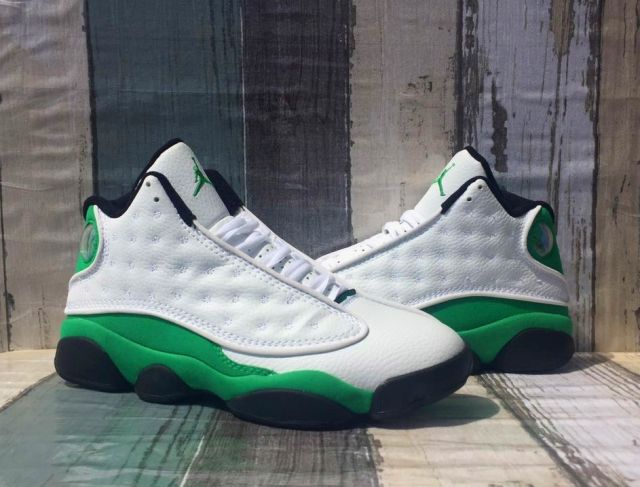 [plus-size shoes] Air Jordαn 13 Lucky Green GS Cushioned White and Green High-Top Vintage Basketball Shoes 29324231