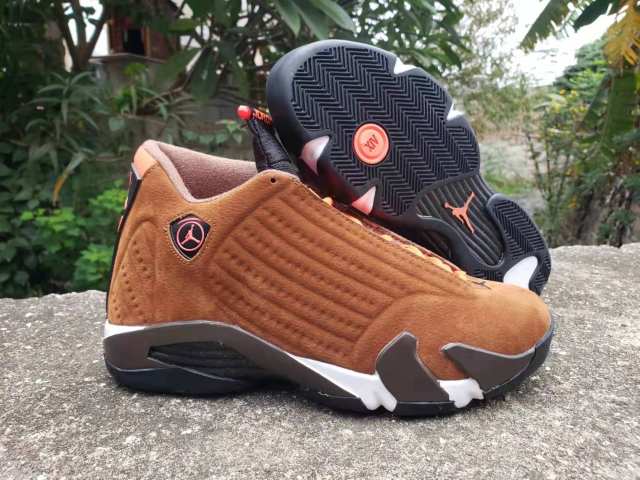 [plus-size shoes] Air Jordαn 14 Winterized Two-Layer Cowhide Cushioned Anti-Slip Wear-Resistant Men's Bronze Mid-Top Vintage Basketball Shoes 29323010