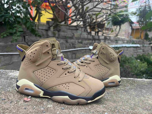 Copy [plus-size shoes] Air Jordαn 6's Gore-Tex  Brown Kelp  Khaki Purple Black High Top Basketball Sneakers 29322772