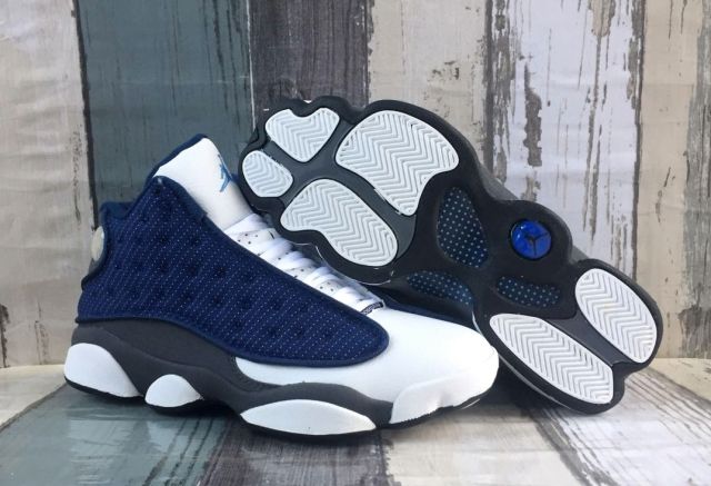 [plus-size shoes] Air Jordαn 13 Retro  Flint Grey  Navy Blue Unisex GS Cushioned High-Top Basketball Shoes 29324246