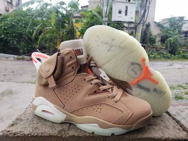 [plus-size shoes] Air Jordαn 6's British Khaki Side Pocket Air Cushion Shock Absorbing Khaki Suede High Top Basketball Sneakers 29322822