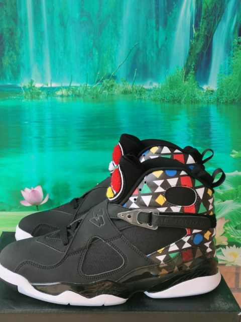 [plus-size shoes] Air Jordαn 8 Quai 54 Multicolor Triangle Graphic Unisex Mesh Leather High Top Basketball Shoes 2 colors 29247312