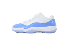 [plus-size shoes]Jordαn 11 Low-top North Carolina Blue Real Carbon Full-Grain Leather Basketball Sneakers 29030381