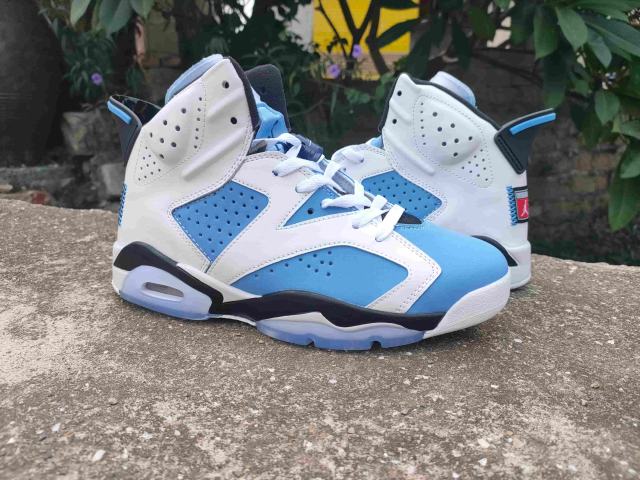 [plus-size shoes] Air Jordαn 6's Air Cushion White University Blue Black High Top Basketball Sneakers 29322853