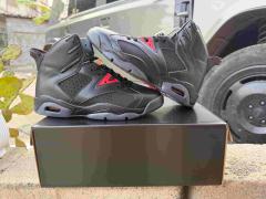 [plus-size shoes] Air Jordαn 6's BIN 23 Black Red Transparent Outsole High Top Basketball 29322797