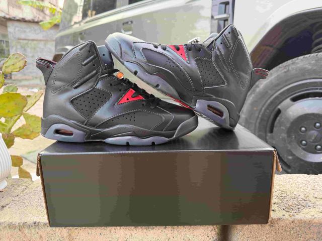 [plus-size shoes] Air Jordαn 6's BIN 23 Black Red Transparent Outsole High Top Basketball 29322797