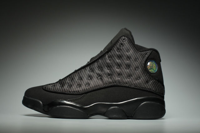 [plus-size shoes] Air @j13 Retro 3M Black Cat Black Unisex GS Mid-Top Basketball Shoes 29324253