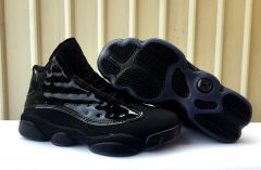 [plus-size shoes] Air @j13 Cap and Gown Black Cat Patent Leather Black GS Cushioned Support High-Top Basketball Shoes 29324249