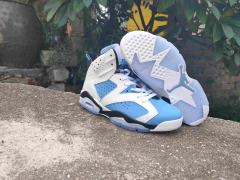 [plus-size shoes] Air Jordαn 6's Air Cushion White University Blue Black High Top Basketball Sneakers 29322853