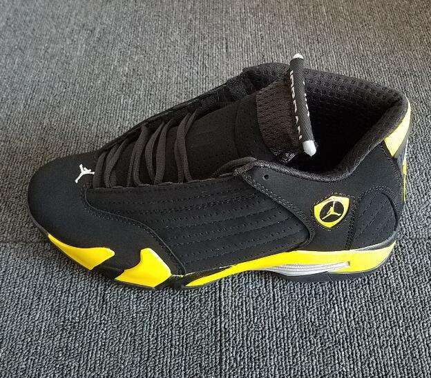 [plus-size shoes] Air Jordαn 14 Thunder Retro Black Yellow Full Grain Leather Shock Absorbing Basketball Sneakers 29323925