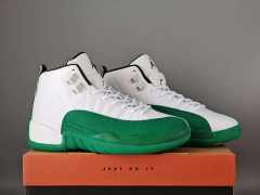 [plus-size shoes] Air Jordαn 12 Retro White Lucky Green Stingray Leather Shock Absorbing High Top Basketball Shoes 29284103