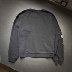 ERD Black Vintage Washed Crewneck Le Rosey Skull Rose Distressed Grunge Sweatshirt