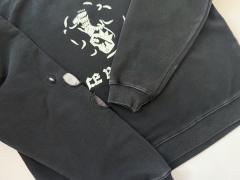 ERD Black Vintage Washed Crewneck Le Rosey Skull Rose Distressed Grunge Sweatshirt