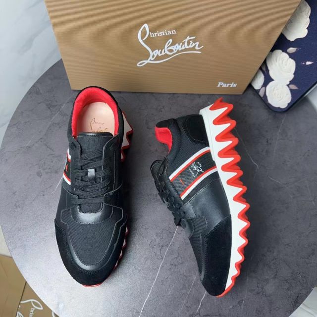 1:1 quality version Genuine leather patchwork shark sole sports shoes  28472423