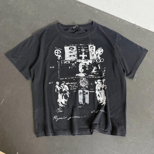 ERD Enfants Riches Déprimés Black Vintage Cropped Tee Gothic Collage Photo Print Grunge T-Shirt