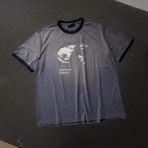 ERD Enfants Riches Déprimés Grey Vintage Ringer Tee Porcelain Ullach Skull Graphic Gothic Streetwear Tee