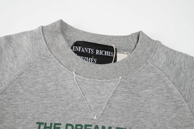 ERD Heather Grey Raglan Crewneck Pullover ERD Figure Graphic "The Dream That Don’t Go Away" Sweatshirt