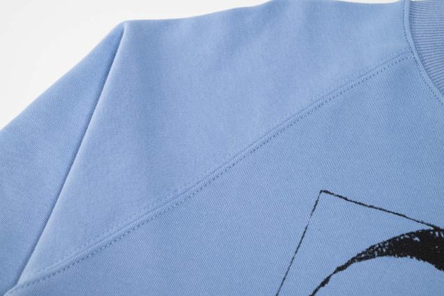 ERD Light Blue Raglan Crewneck Pullover ERD Nun Sketch Portrait Graphic Vintage Sweatshirt