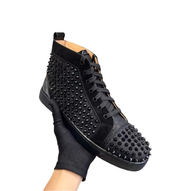 1:1 quality version Studded High Top Lace-Up Board Shoes