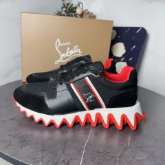 1:1 quality version Genuine leather patchwork shark sole sports shoes  28472423