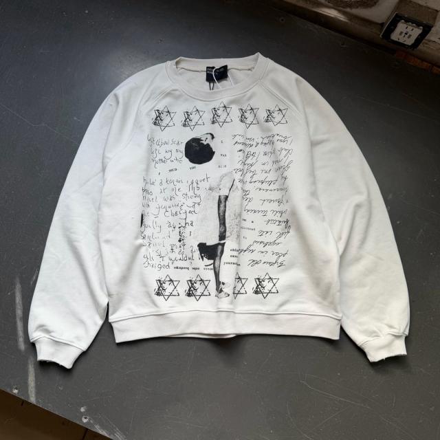 ERD Vintage Crewneck Hexagram Collage Print Grunge Gothic Sweatshirt