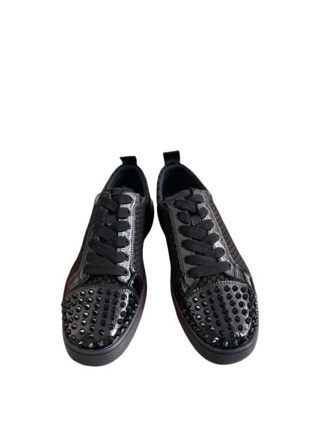 1:1 quality version 27877940 Snake Pattern Front Toe Studded Patchwork Low Top Shoes