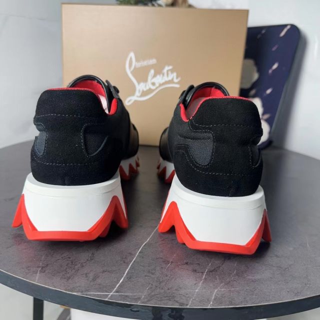 1:1 quality version Genuine leather patchwork shark sole sports shoes  28472423