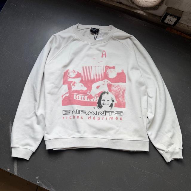 ERD Vintage Crewneck ERD Pink Car Collage Print Grunge Sweatshirt