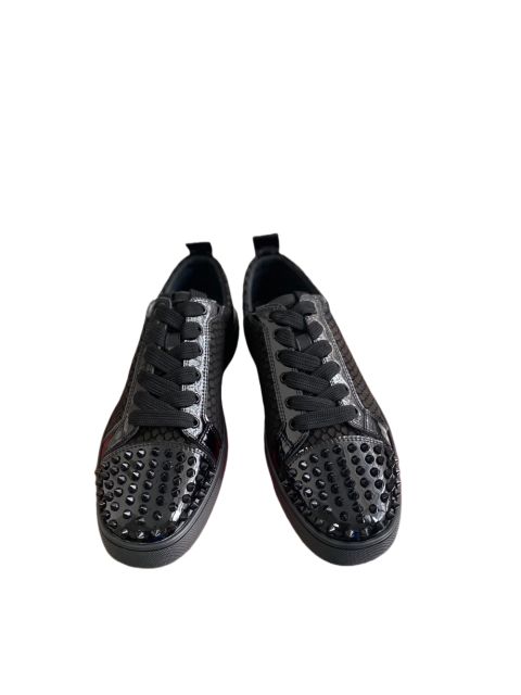 1:1 quality version 27877940 Snake Pattern Front Toe Studded Patchwork Low Top Shoes