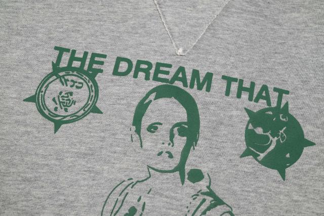 ERD Heather Grey Raglan Crewneck Pullover ERD Figure Graphic "The Dream That Don’t Go Away" Sweatshirt