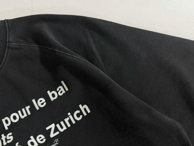 ERD Black Vintage Washed Crewneck European University Text Print Retro Grunge Sweatshirt