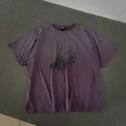ERD Enfants Riches Déprimés Purple Vintage Washed Tee Pitbull Dog Portrait Distressed Grunge T-Shirt
