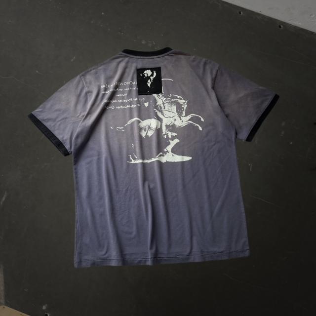 ERD Enfants Riches Déprimés Grey Vintage Ringer Tee Porcelain Ullach Skull Graphic Gothic Streetwear Tee