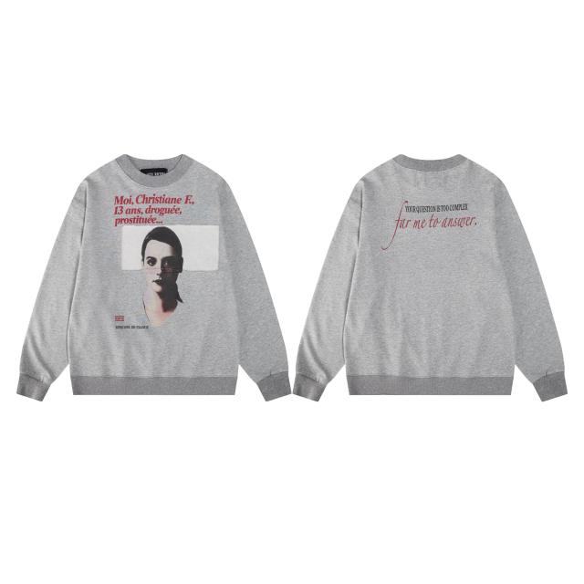 ERD Heather Grey Crewneck Pullover Christiane F. Film Poster Graphic Streetwear Sweatshirt
