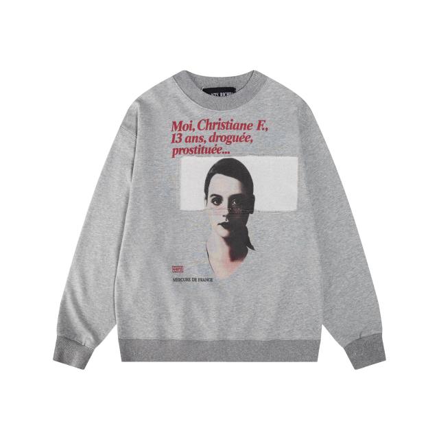 ERD Heather Grey Crewneck Pullover Christiane F. Film Poster Graphic Streetwear Sweatshirt