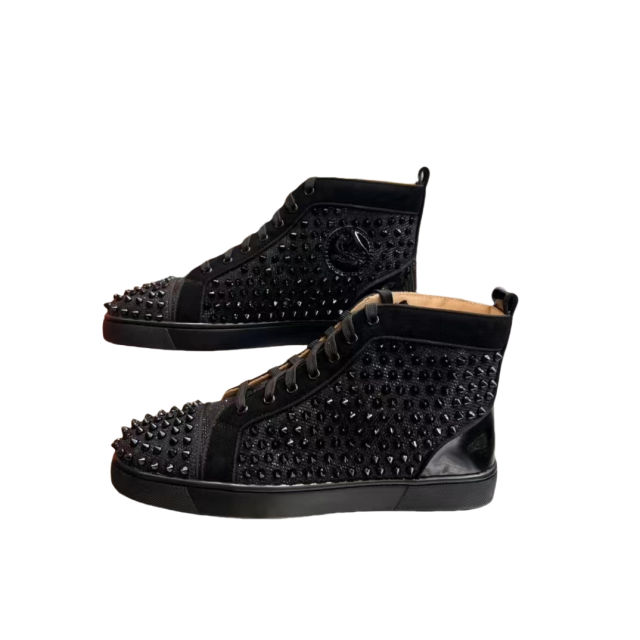 1:1 quality version Studded High Top Lace-Up Board Shoes
