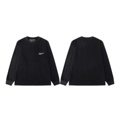 ERD Enfants Riches Déprimés Hebrew Script Female Portrait Dual Print Vintage Washed Black Long Sleeve Tee